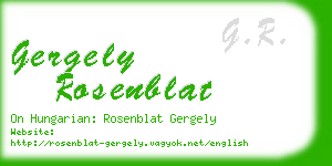 gergely rosenblat business card